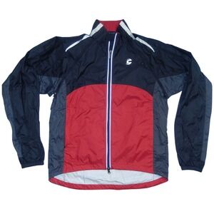 Cannondale Mens Convertible Cycling Jacket Vest Red Black Zip Off Sleeves Large